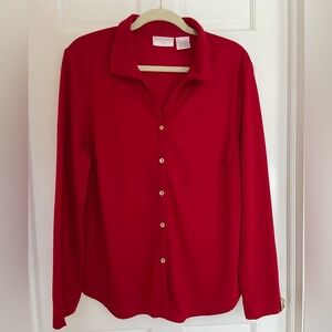 Worthington knits Vibrant Red Button-Down Shirt